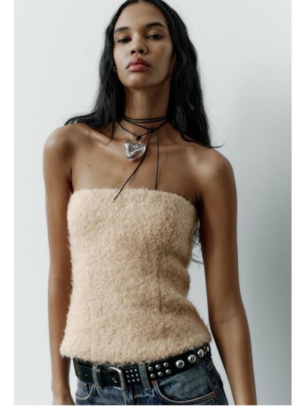 NWT Zara Textured Crop Tube Top Size Medium
